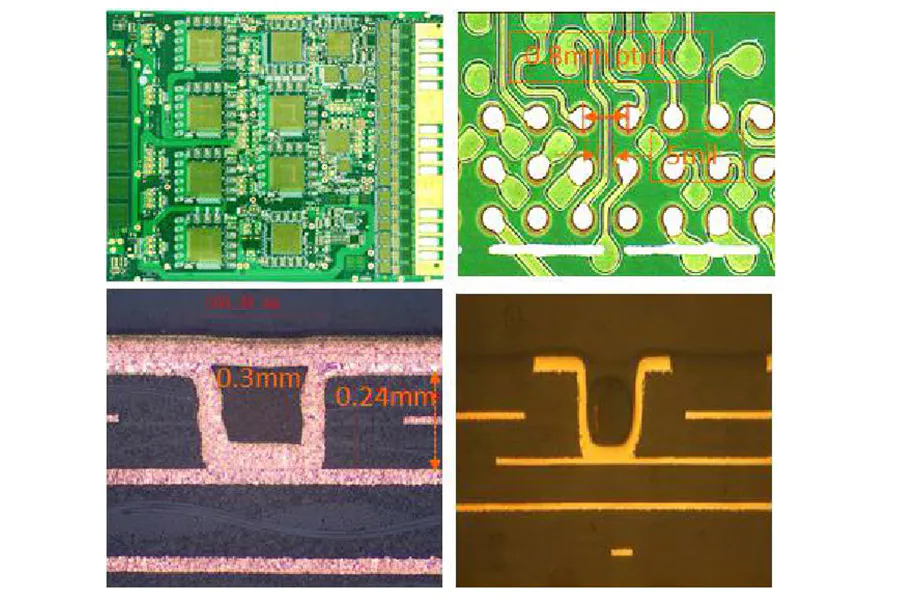 Skip Microvia small trace width/spacing PCB