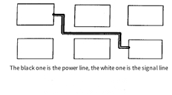 Figure 5: Schematic diagram of placing power lines next to signal lines Figure 5: Schematic diagram of placing power lines next to signal lines
